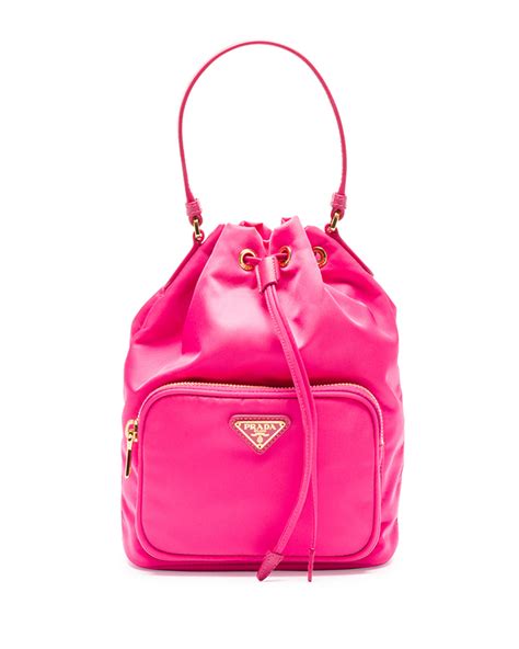 prada tessuto mini bucket crossbody bag fuchsia fuxia|prada crossbody bags.